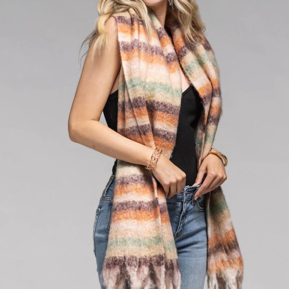 Sublime Strands Stripe Tassel Scarf